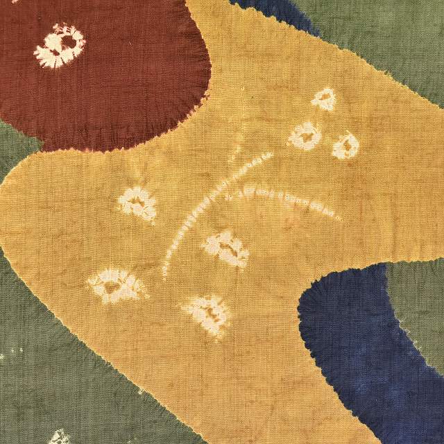 Vintage Japanese Obi | Sha-re Fukuro Obi | Brown Navy Green Silk | Stream Shibori | Six-width | Sustainable | ss1113b