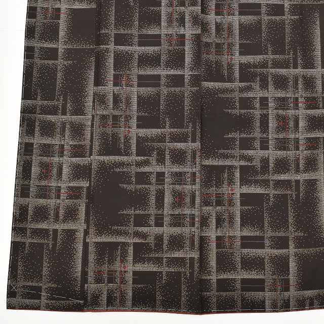 Vintage Japanese Kimono | Oshima Tsumugi | Brown Silk | Kasuri Lattice | Mud-dyed | 7-thread | Unused | Size M | Sustainable | ss1125b