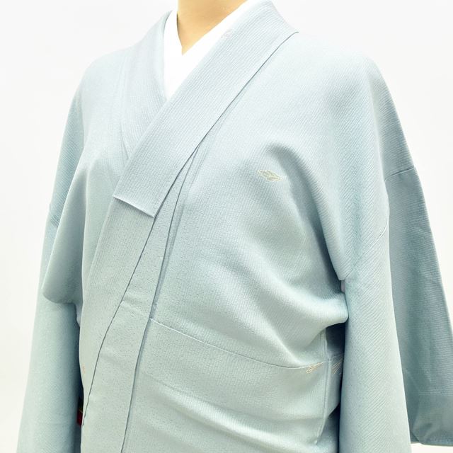 Vintage Japanese Kimono | Komon | Blue Green Silk Crepe | Ginkgo Pattern | Petite Size S | Sustainable | ss1149b