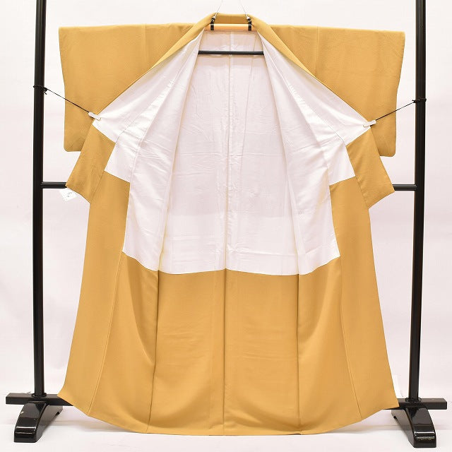 Vintage Japanese Kimono | Iro-Muji | Brown Silk Crepe | One Crest | Petite Size S | Sustainable | ss1213b