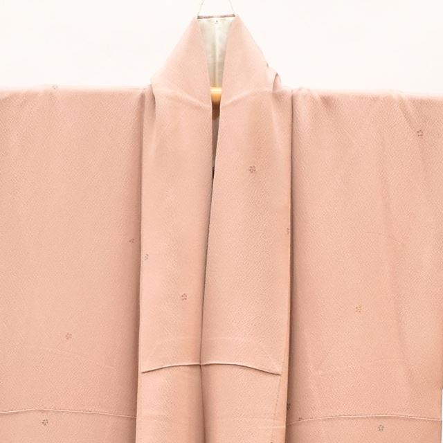 Vintage Japanese Kimono | Komon | Pink Silk Crepe | Small Floral | Yuzen Artist Kakimoto Ichiro | One Crest | Sustainable | ss1214b