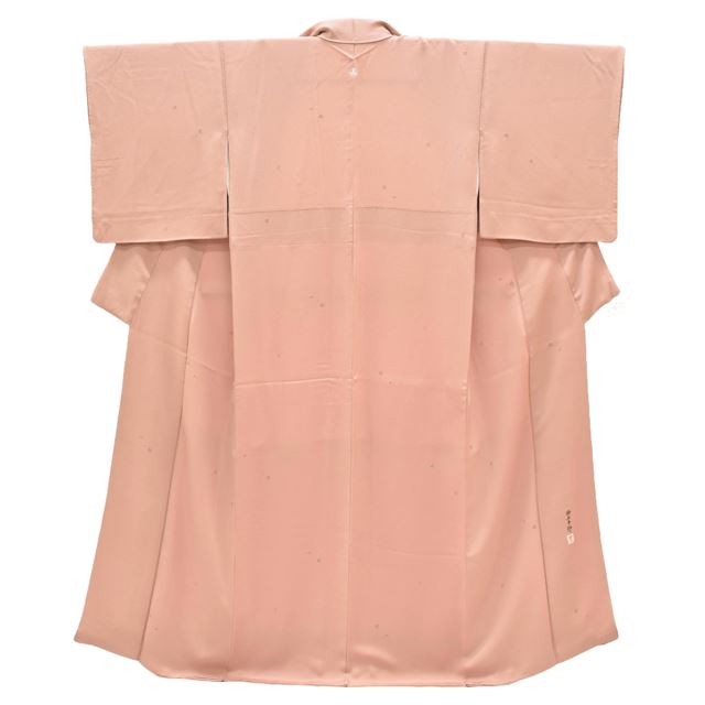 Vintage Japanese Kimono | Komon | Pink Silk Crepe | Small Floral | Yuzen Artist Kakimoto Ichiro | One Crest | Sustainable | ss1214b