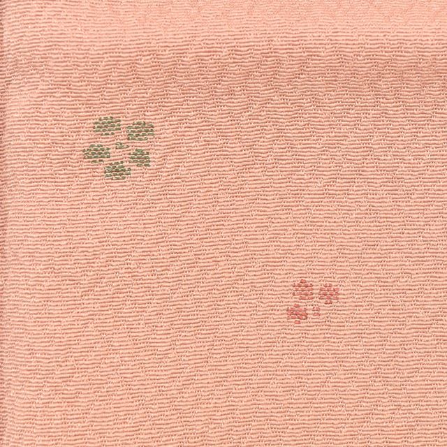 Vintage Japanese Kimono | Komon | Pink Silk Crepe | Small Floral | Yuzen Artist Kakimoto Ichiro | One Crest | Sustainable | ss1214b