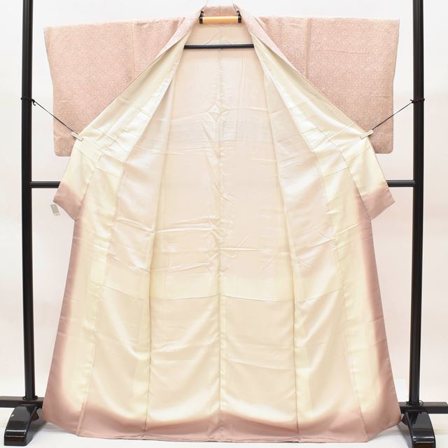 Vintage Japanese Kimono | Iro-Muji | Purple Silk Crepe | Botanical Ground Weave | One Crest | Size M | Sustainable | ss1225b