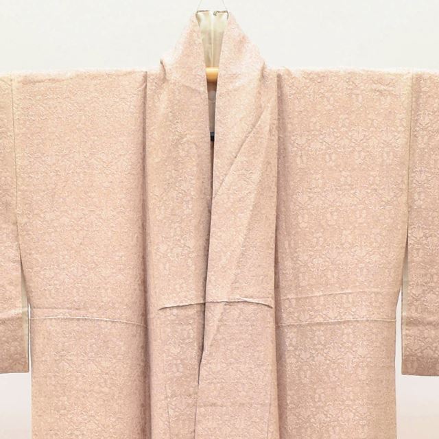 Vintage Japanese Kimono | Iro-Muji | Purple Silk Crepe | Botanical Ground Weave | One Crest | Size M | Sustainable | ss1225b