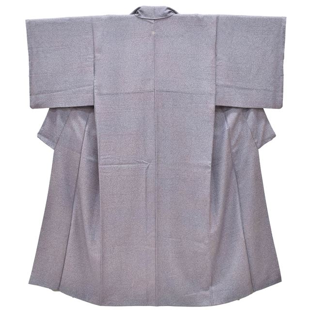 Vintage Japanese Kimono | Iro-Muji | Purple Silk Crepe | Mottled Ground Weave | One Crest | Petite Size SS | Sustainable | ss1235b
