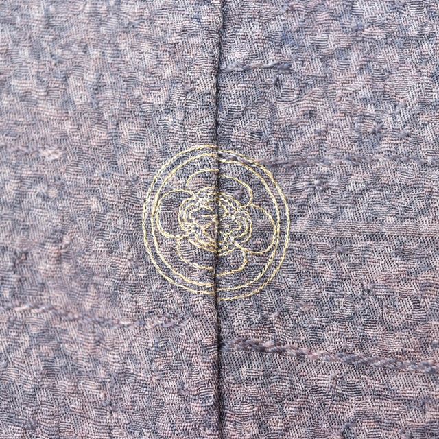 Vintage Japanese Kimono | Iro-Muji | Purple Silk Crepe | Mottled Ground Weave | One Crest | Petite Size SS | Sustainable | ss1235b