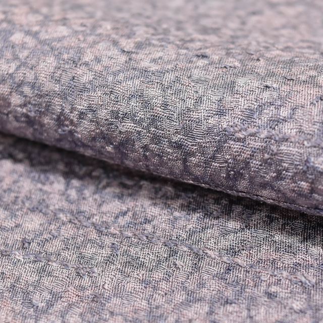 Vintage Japanese Kimono | Iro-Muji | Purple Silk Crepe | Mottled Ground Weave | One Crest | Petite Size SS | Sustainable | ss1235b