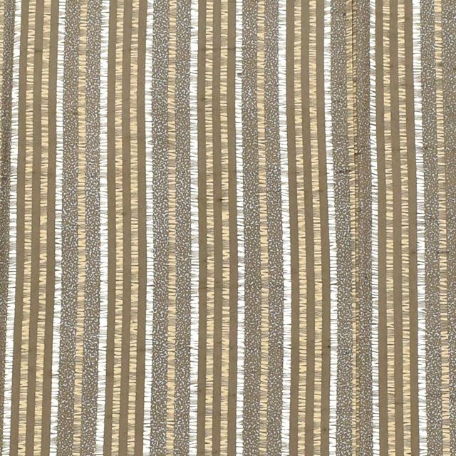 Vintage Japanese Kimono | Shidori Tsumugi | Brown Silk | Stripe | Kyo Yuzen | Traditional Craft Master Koito Satoshi | Sustainable | ss1239b