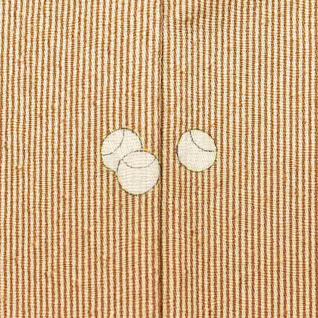 Vintage Japanese Kimono | Edo Komon | Brown Silk Fukure-ori | Masu-suji Stripe | One Crest | Sustainable | ss1257b