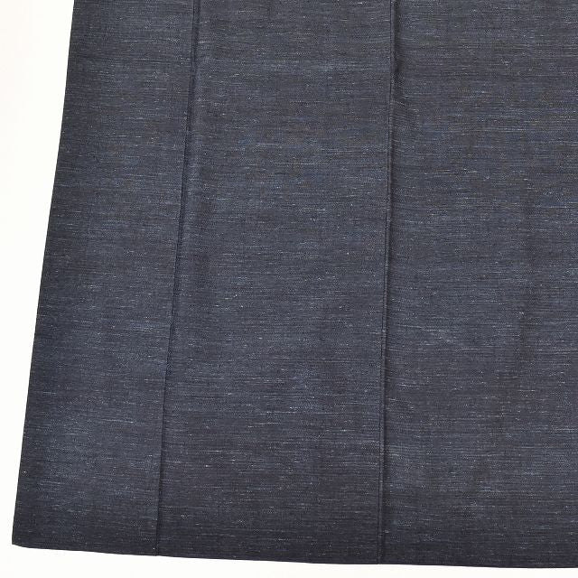 Vintage Japanese Obi | Men's Tsumugi & Kaku-obi & Nagajuban Set | Navy Silk | Hakata Kenjo Pattern | Size L | Sustainable | ss1263b
