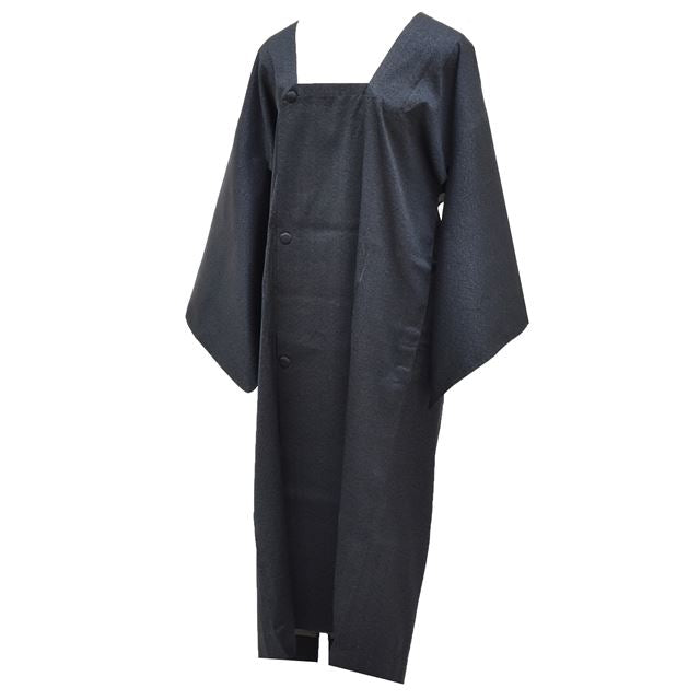 Vintage Japanese Kimono | Ame-coat (Rain Coat) | Black Silk | Long | Michiyuki Collar | Sustainable | ss1296b