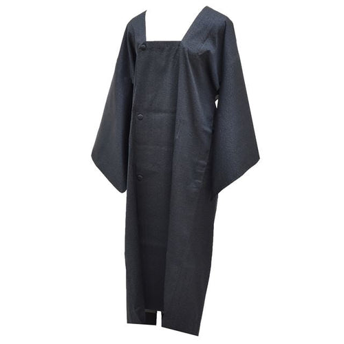 Vintage Japanese Kimono | Ame-coat (Rain Coat) | Black Silk | Long | Michiyuki Collar | Sustainable | ss1296b