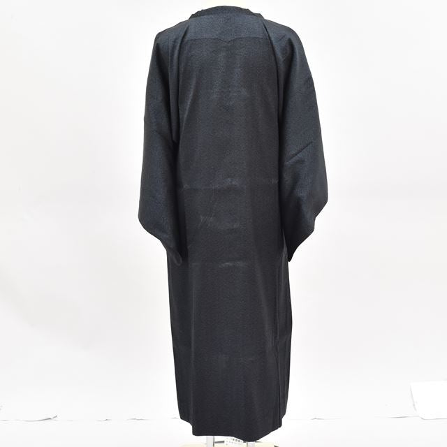 Vintage Japanese Kimono | Ame-coat (Rain Coat) | Black Silk | Long | Michiyuki Collar | Sustainable | ss1296b