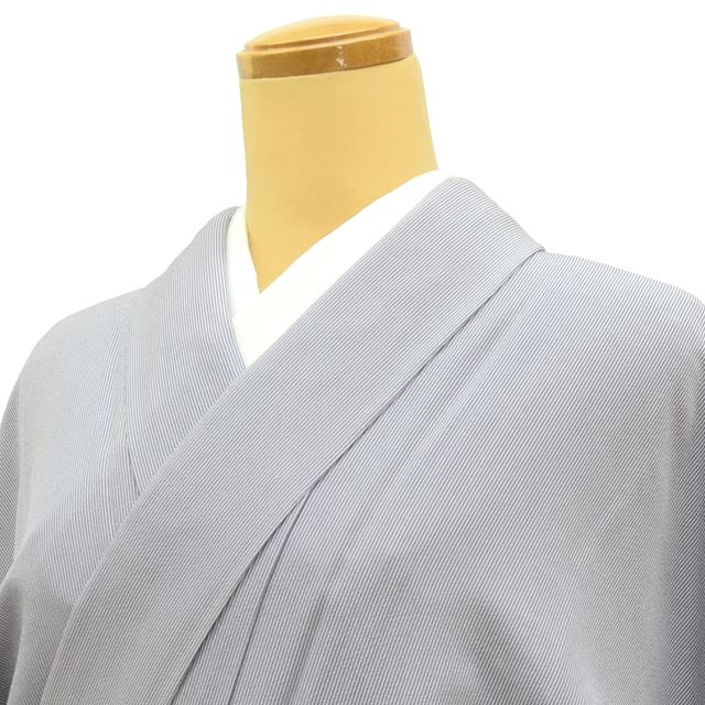 Vintage Japanese Kimono | Edo Komon | Purple Silk Crepe | Masu-suji Stripe | Petite Size S | Sustainable | ss1370b
