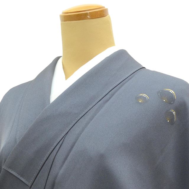 Vintage Japanese Kimono | Tsukesage | Gray Silk | Droplet Sakura Pattern | Artist Signed | Size M | Sustainable | ss1372b