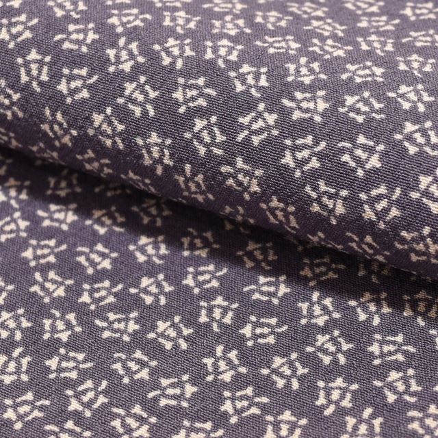 Vintage Japanese Kimono | Komon | Purple Silk Crepe | Thread Spool Pattern | Artist Signed | Petite Size S | Sustainable | ss1392b