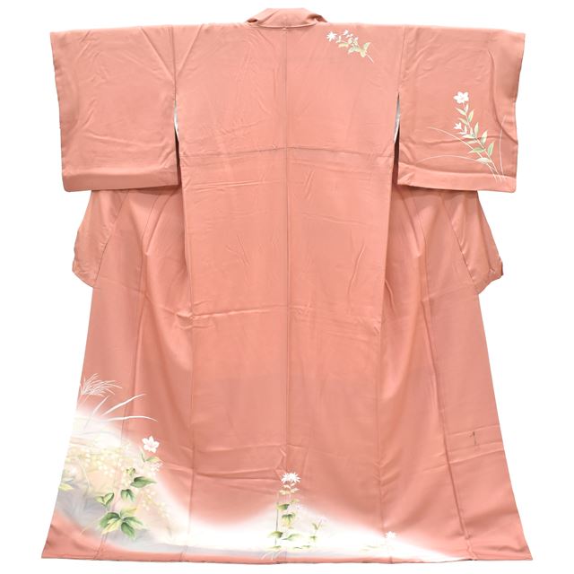 Vintage Japanese Kimono | Houmongi | Brown Silk | Autumn Floral | Yuzen Artist Adachi Kasei | Artist Signed | Sustainable | ss1396b