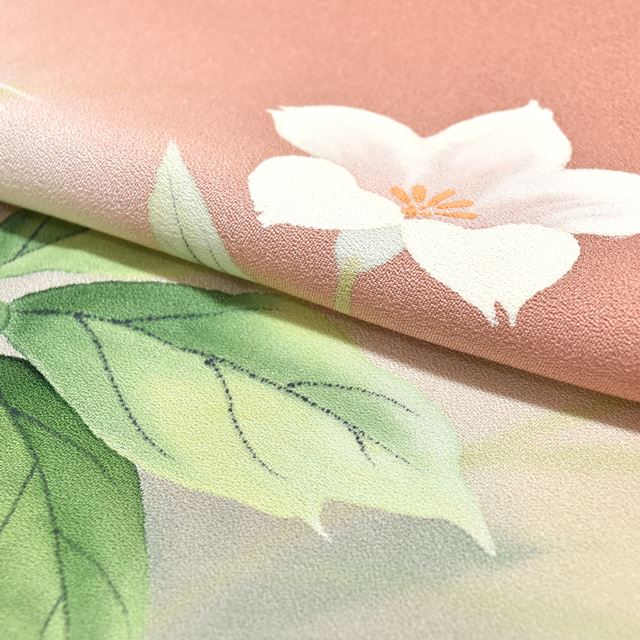 Vintage Japanese Kimono | Houmongi | Brown Silk | Autumn Floral | Yuzen Artist Adachi Kasei | Artist Signed | Sustainable | ss1396b