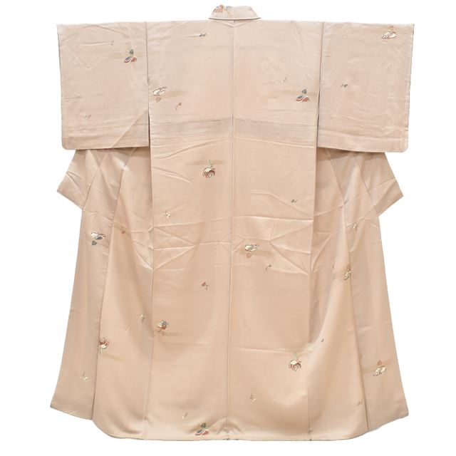 Vintage Japanese Kimono | Komon | Brown Silk Crepe | Floral Pattern | Size M | Sustainable | ss1409b