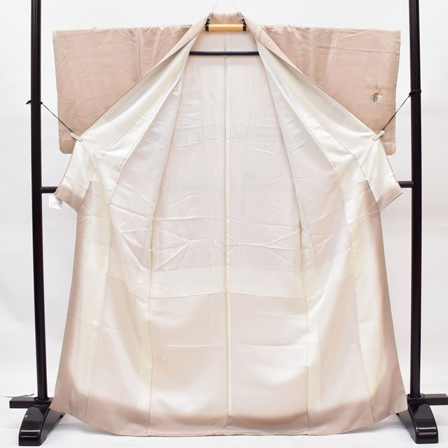 Vintage Japanese Kimono | Komon | Brown Silk Crepe | Floral Pattern | Size M | Sustainable | ss1409b