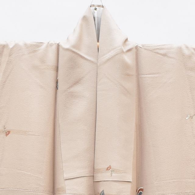 Vintage Japanese Kimono | Komon | Brown Silk Crepe | Floral Pattern | Size M | Sustainable | ss1409b