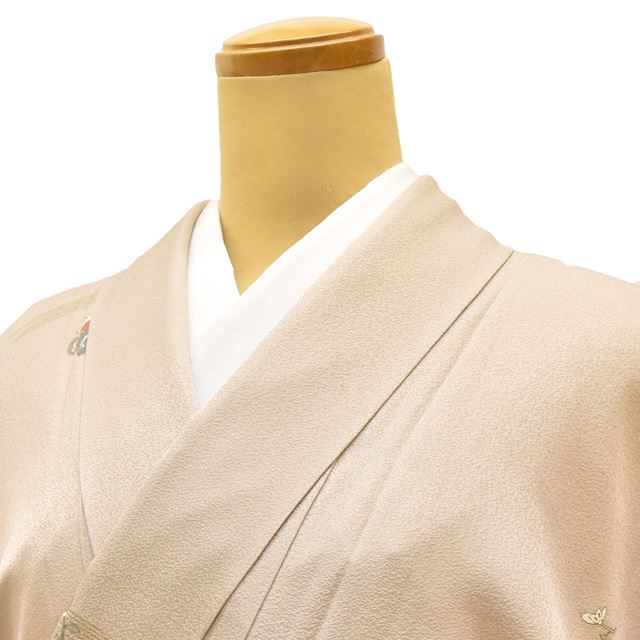 Vintage Japanese Kimono | Komon | Brown Silk Crepe | Floral Pattern | Size M | Sustainable | ss1409b