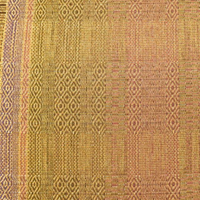 Vintage Japanese Obi | Fukuro Obi | Gold Silk | Stripe Diamond | Nishijin | Full-length | Certified | Unused | Sustainable | ss1432b