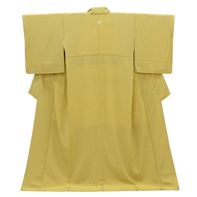 Vintage Japanese Kimono | Iro-Muji | Green Silk Crepe | One Crest | Excellent | Size L | Sustainable | ss1490b