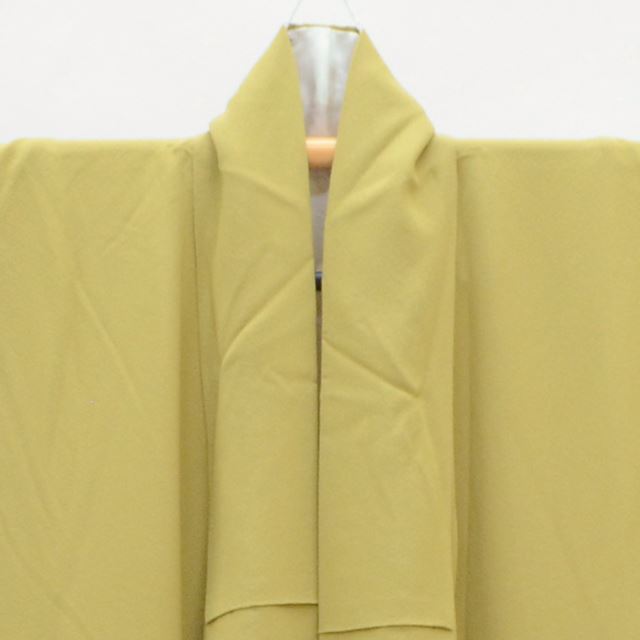 Vintage Japanese Kimono | Iro-Muji | Green Silk Crepe | One Crest | Excellent | Size L | Sustainable | ss1490b