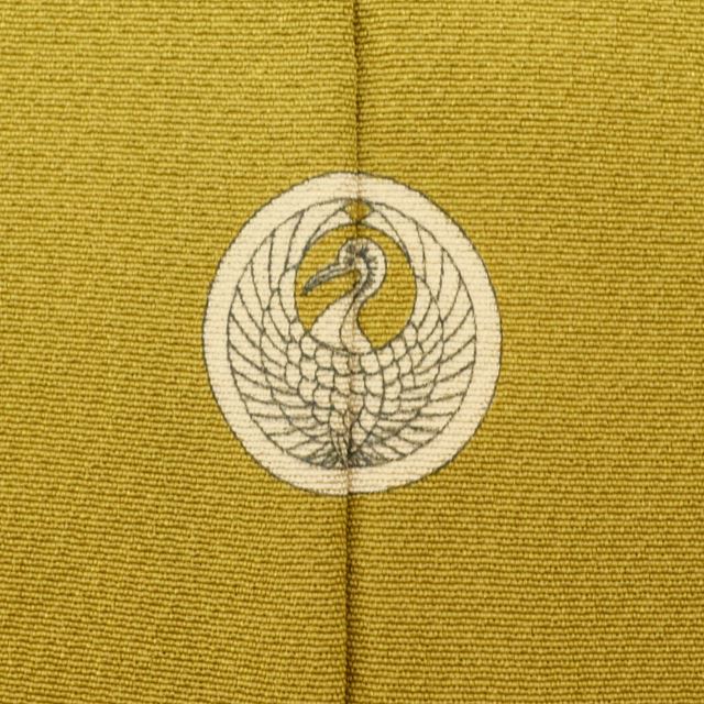 Vintage Japanese Kimono | Iro-Muji | Green Silk Crepe | One Crest | Excellent | Size L | Sustainable | ss1490b