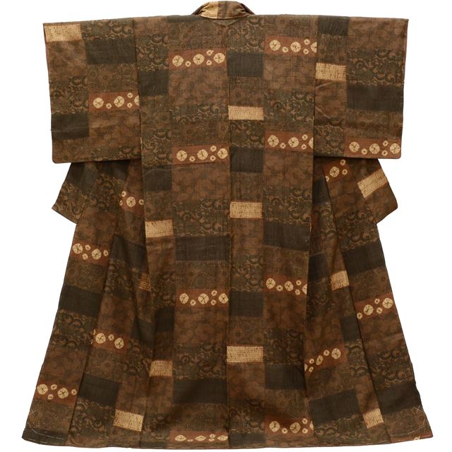 Vintage Japanese Kimono | Mawata Tsumugi | Brown Silk | Floral | Yoshizawa Yoichi 7th Gen Craft Master | Sustainable | ssc0060a20