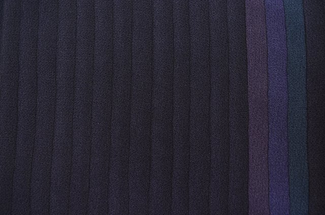 Vintage Japanese Kimono | Komon | Navy Silk Tango Chirimen | Stripe Pattern | Dry-cleaned | Size M | Sustainable | ssc0339a20