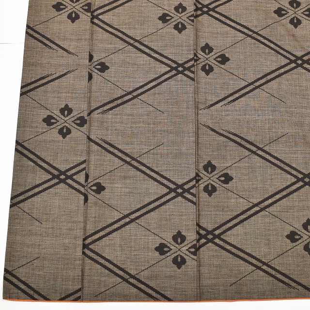 Vintage Japanese Kimono | Oshima Tsumugi | Brown Silk | Floral Diamond | Mud-dyed | 9-thread | Dry-cleaned | Sustainable | ssc1212a20