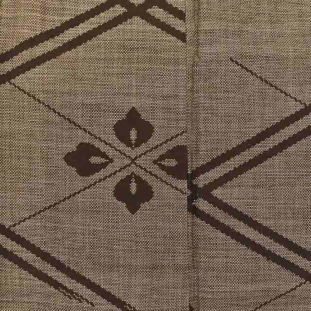 Vintage Japanese Kimono | Oshima Tsumugi | Brown Silk | Floral Diamond | Mud-dyed | 9-thread | Dry-cleaned | Sustainable | ssc1212a20