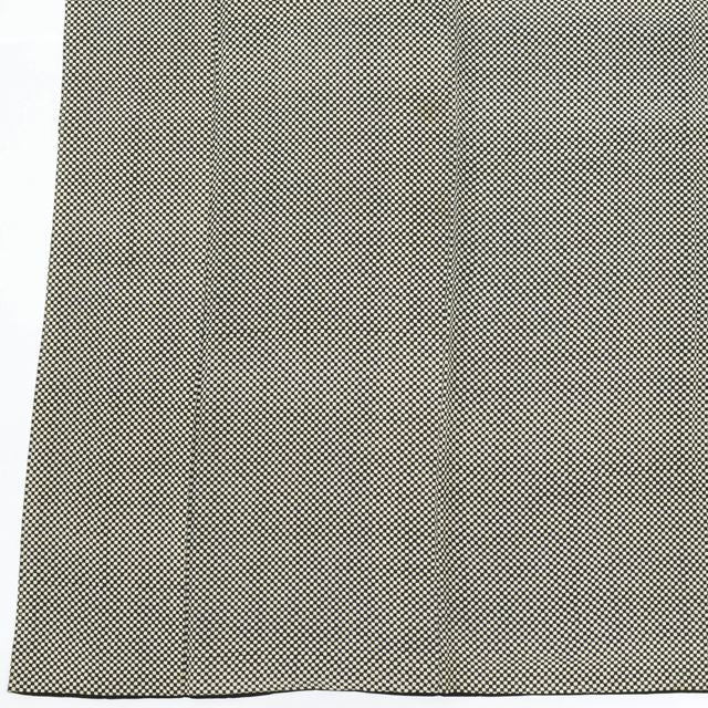 [Used] Komon (small patterned) recycled kimono, pure silk, sleeve length 66.0cm (26.0in), body length 160.5cm (63.2in), size M, black, checkered pattern, crepe fabric, lined, high quality, semi-formal, spring, summer, autumn, winter, ready-made. 