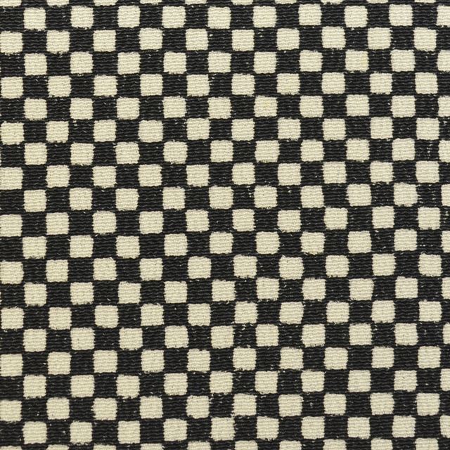 [Used] Komon (small patterned) recycled kimono, pure silk, sleeve length 66.0cm (26.0in), body length 160.5cm (63.2in), size M, black, checkered pattern, crepe fabric, lined, high quality, semi-formal, spring, summer, autumn, winter, ready-made. 