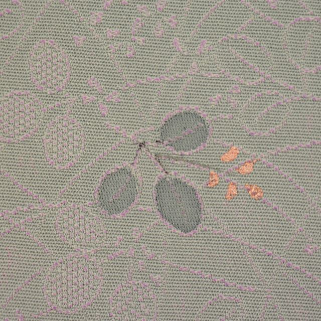 [Used] Komon (small patterned) recycled kimono, pure silk, sleeve length 66.5cm (26.2in), body length 160.0cm (63.0in), size M, gray, floral pattern, with signature, crest, high quality, lined, semi-formal, spring, summer, autumn, winter, ready-made. 