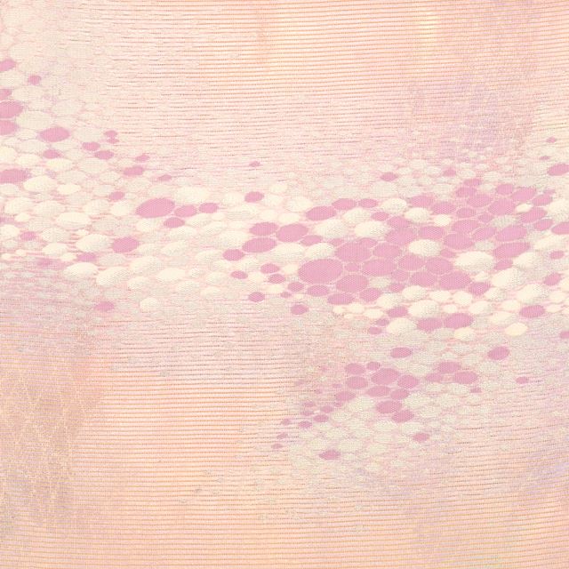 Recycled Nagoya obi (summer obi), pure silk, 9-inch width, ready-made, pinkish color, botanical pattern, ro weave, taiko pattern, silver thread, tt0533b [Kimono, used obi, recycled, furisode, yukata, hakama, Japanese clothing, vintage clothing] [Used] 