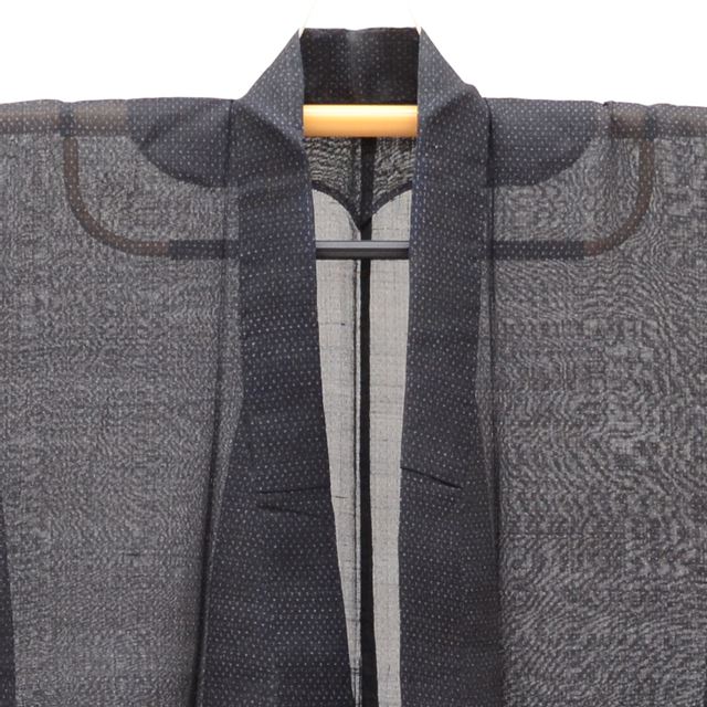 [Used] Men's Summer Kimono, Tsumugi Silk, Ready-made, Sleeve Length 65cm, Body Length 141cm, Size M, Navy Blue, Kasuri Pattern, Men's Kimono, tt0597b [Kimono, Used, Obi, Recycled, Furisode, Yukata, Hakama, Traditional Japanese Clothing, Vintage Clothing] 