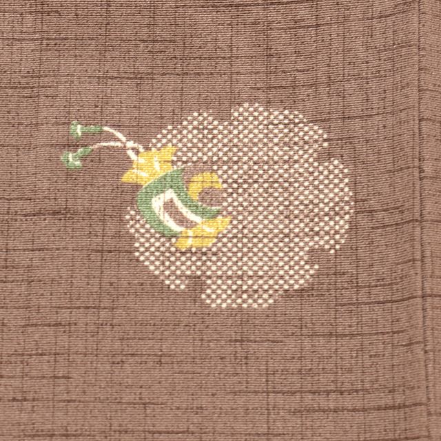 [Used] Komon (small patterned) recycled kimono, pure silk, sleeve length 63.0cm (24.8in), body length 158.0cm (62.2in), size M, brown, snow ring pattern, crepe fabric, lined, high quality, semi-formal, spring, summer, autumn, winter, ready-made. 