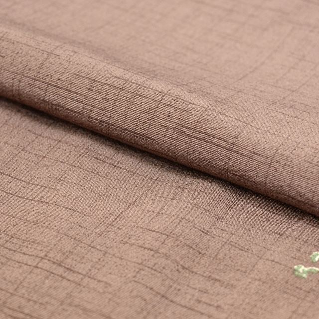 [Used] Komon (small patterned) recycled kimono, pure silk, sleeve length 63.0cm (24.8in), body length 158.0cm (62.2in), size M, brown, snow ring pattern, crepe fabric, lined, high quality, semi-formal, spring, summer, autumn, winter, ready-made. 