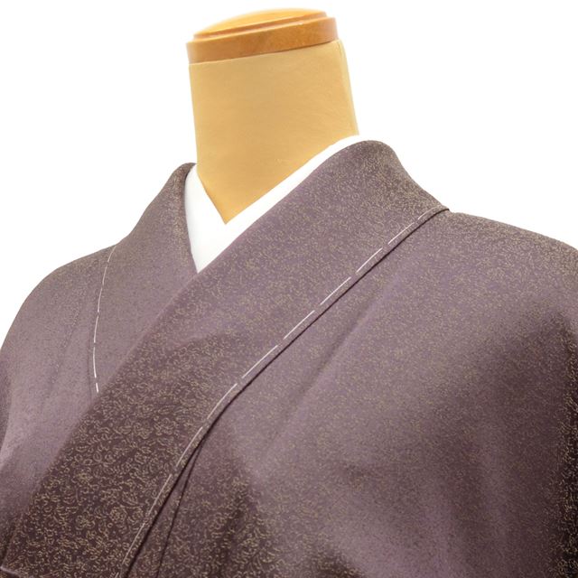 Vintage Japanese Kimono | Tsukesage | Purple Silk | Polka Dot | Artist Signed | Unused | Tango Chirimen | Size L | Sustainable | tt0770b