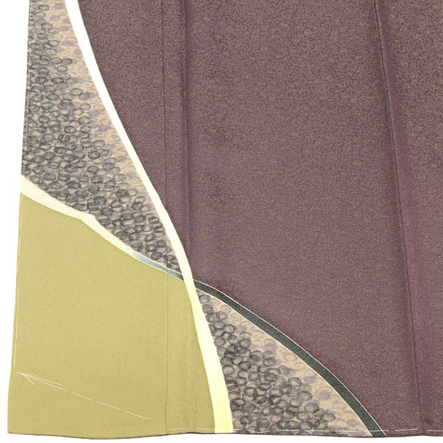 Vintage Japanese Kimono | Tsukesage | Purple Silk | Polka Dot | Artist Signed | Unused | Tango Chirimen | Size L | Sustainable | tt0770b