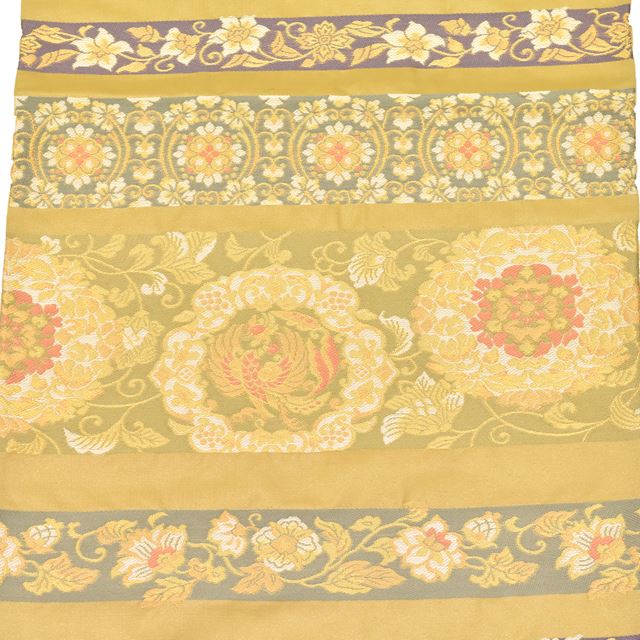 Vintage Japanese Obi | Fukuro Obi | Brown Silk | Floral Arabesque | Six-width | Gold Thread | Sustainable | tt0797b