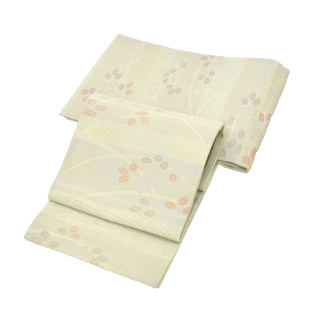 Vintage Japanese Obi | Summer Kyo-Bukuro Obi | Green Synthetic | Hagi Pattern | Ro Open Weave | Silver Thread | Sustainable | tt0830b