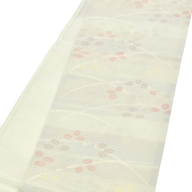 Vintage Japanese Obi | Summer Kyo-Bukuro Obi | Green Synthetic | Hagi Pattern | Ro Open Weave | Silver Thread | Sustainable | tt0830b