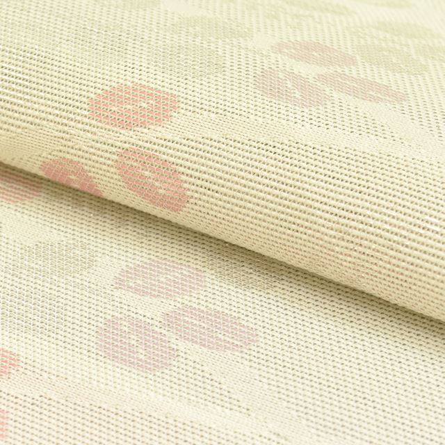 Vintage Japanese Obi | Summer Kyo-Bukuro Obi | Green Synthetic | Hagi Pattern | Ro Open Weave | Silver Thread | Sustainable | tt0830b