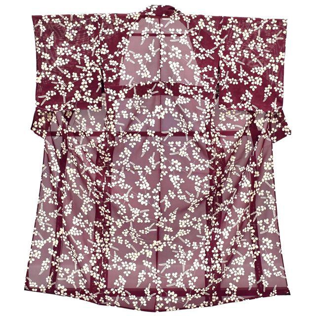 Vintage Japanese Kimono | Summer Komon | Purple Silk | Hagi Pattern | Ro Open Weave | Unused | Size M | Sustainable | tt0840b