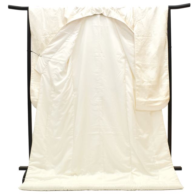Vintage Japanese Kimono | Shiromuku | Cream Silk | Crane Pine Plum Embroidery | Bridal | Tall Size LL | Sustainable | tt0862b